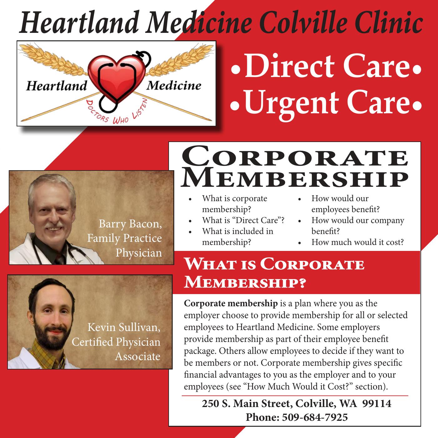 Corporate Membership brochure cover featuring Barry Bacon and Kevin Sullivan
